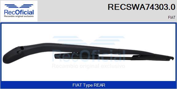 RECOFICIAL RECSWA74303.0 - Bras d'essuie-glace, nettoyage des vitres cwaw.fr