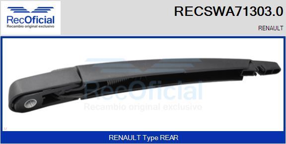 RECOFICIAL RECSWA71303.0 - Bras d'essuie-glace, nettoyage des vitres cwaw.fr