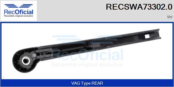 RECOFICIAL RECSWA73302.0 - Bras d'essuie-glace, nettoyage des vitres cwaw.fr