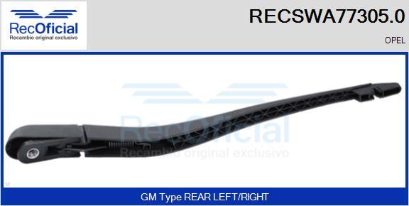 RECOFICIAL RECSWA77305.0 - Bras d'essuie-glace, nettoyage des vitres cwaw.fr