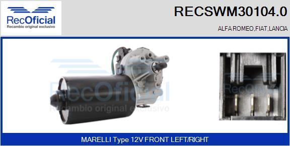 RECOFICIAL RECSWM30104.0 - Moteur d'essuie-glace cwaw.fr