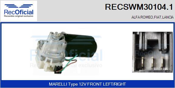 RECOFICIAL RECSWM30104.1 - Moteur d'essuie-glace cwaw.fr