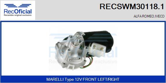 RECOFICIAL RECSWM30118.1 - Moteur d'essuie-glace cwaw.fr