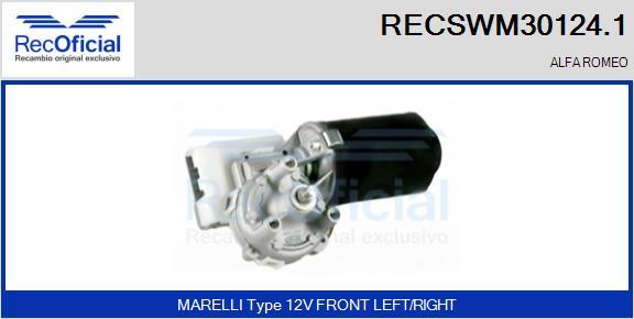 RECOFICIAL RECSWM30124.1 - Moteur d'essuie-glace cwaw.fr