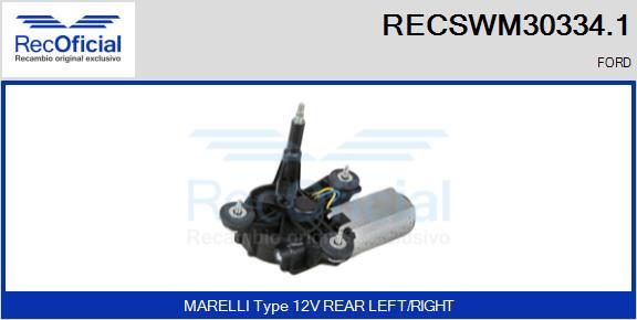 RECOFICIAL RECSWM30334.1 - Moteur d'essuie-glace cwaw.fr