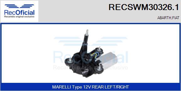 RECOFICIAL RECSWM30326.1 - Moteur d'essuie-glace cwaw.fr