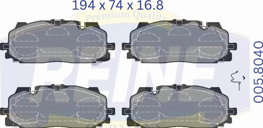 REINE GERMANY .005.8040 - Kit de plaquettes de frein, frein à disque cwaw.fr