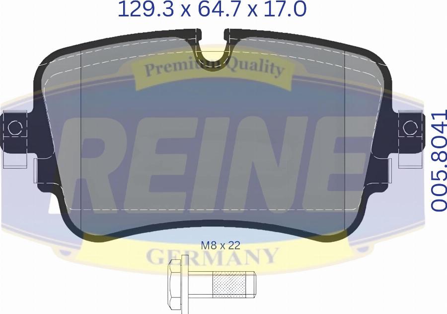 REINE GERMANY .005.8041 - Kit de plaquettes de frein, frein à disque cwaw.fr