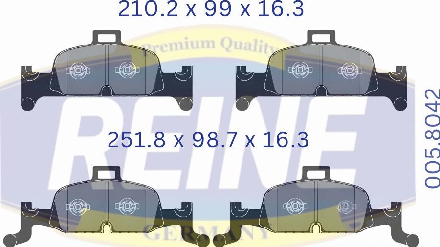 REINE GERMANY .005.8042 - Kit de plaquettes de frein, frein à disque cwaw.fr