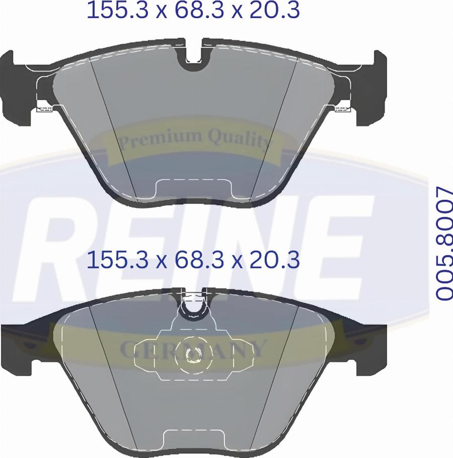 REINE GERMANY .005.8007 - Kit de plaquettes de frein, frein à disque cwaw.fr