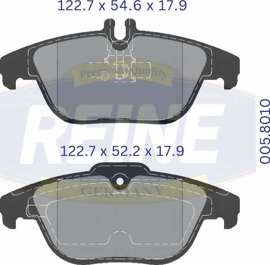 REINE GERMANY .005.8010 - Kit de plaquettes de frein, frein à disque cwaw.fr