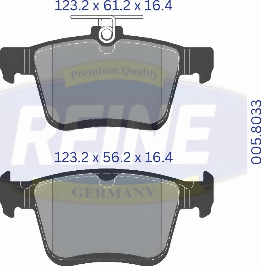 REINE GERMANY .005.8033 - Kit de plaquettes de frein, frein à disque cwaw.fr