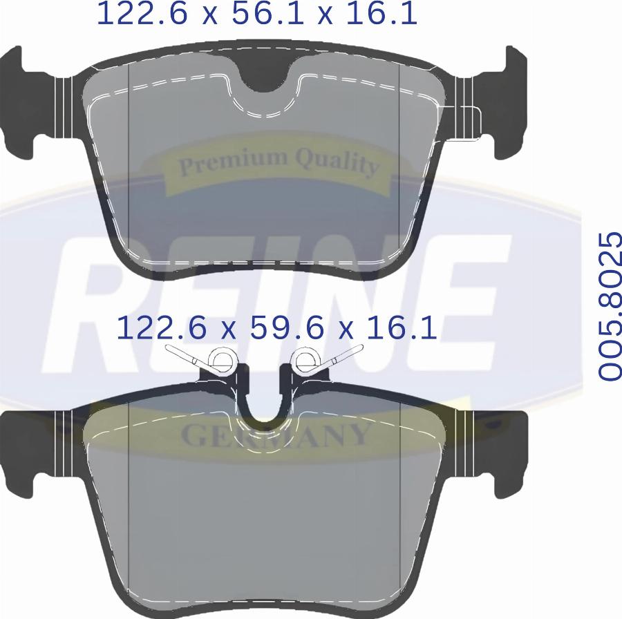 REINE GERMANY .005.8025 - Kit de plaquettes de frein, frein à disque cwaw.fr