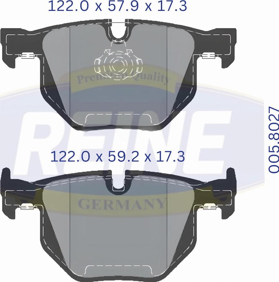 REINE GERMANY .005.8027 - Kit de plaquettes de frein, frein à disque cwaw.fr