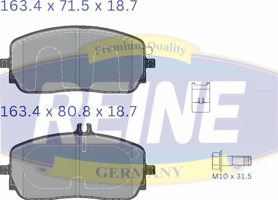 REINE GERMANY .005.8071 - Kit de plaquettes de frein, frein à disque cwaw.fr