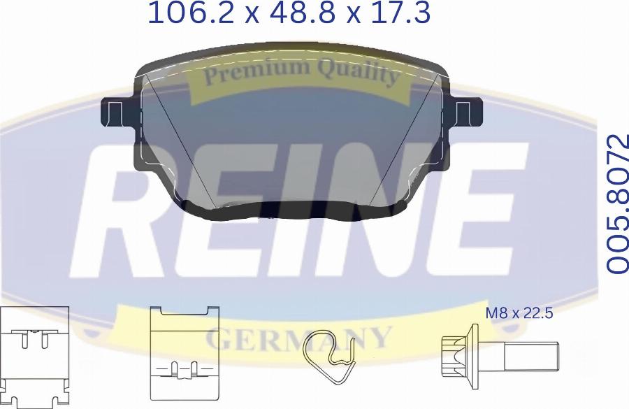 REINE GERMANY .005.8072 - Kit de plaquettes de frein, frein à disque cwaw.fr