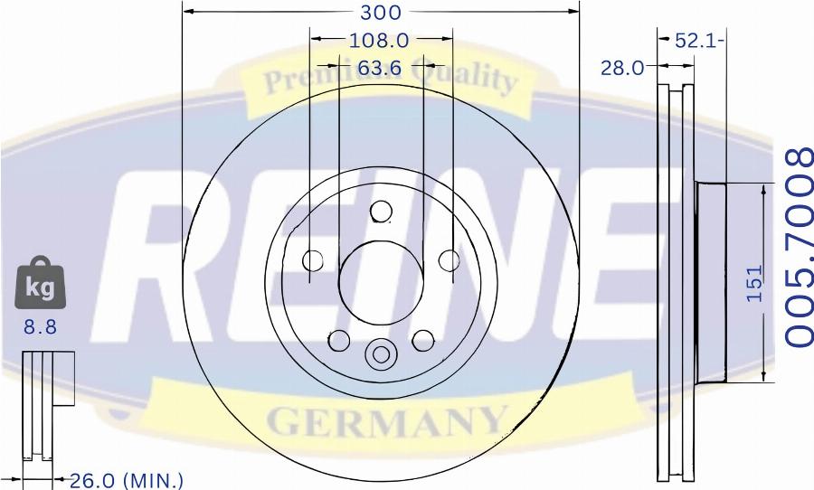 REINE GERMANY .005.7008 - Disque de frein cwaw.fr