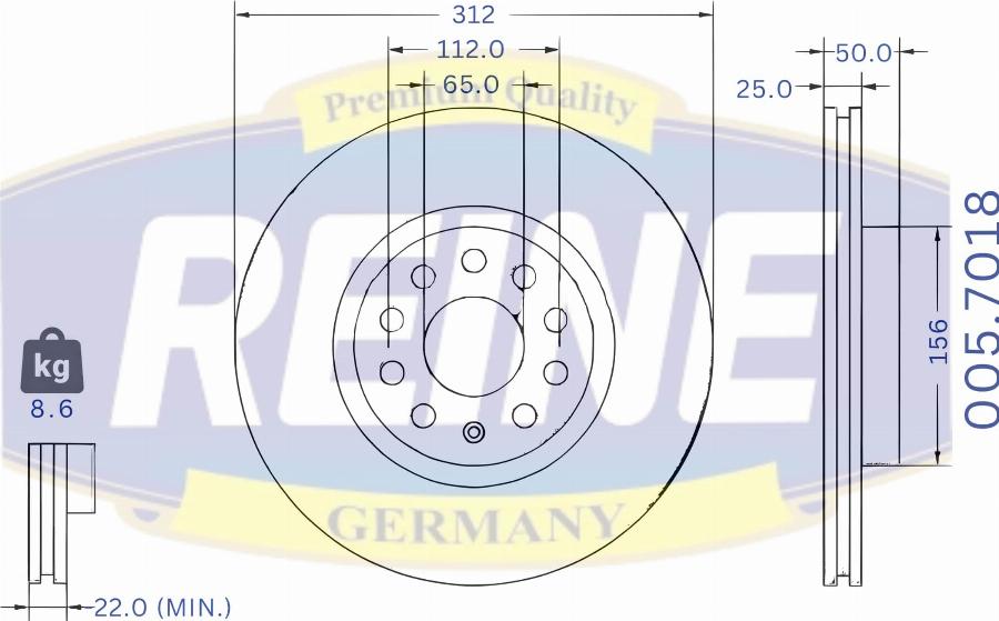 REINE GERMANY .005.7018 - Disque de frein cwaw.fr