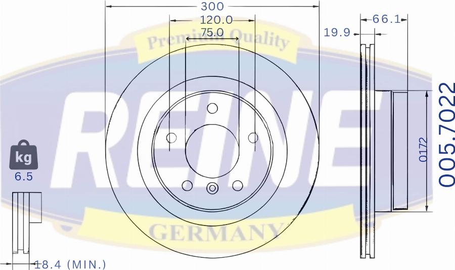 REINE GERMANY .005.7022 - Disque de frein cwaw.fr