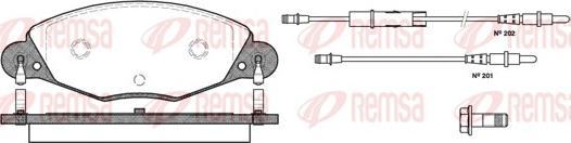 Remsa 0827.04 - Kit de plaquettes de frein, frein à disque cwaw.fr