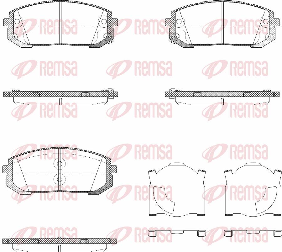 Remsa 1923.02 - Kit de plaquettes de frein, frein à disque cwaw.fr