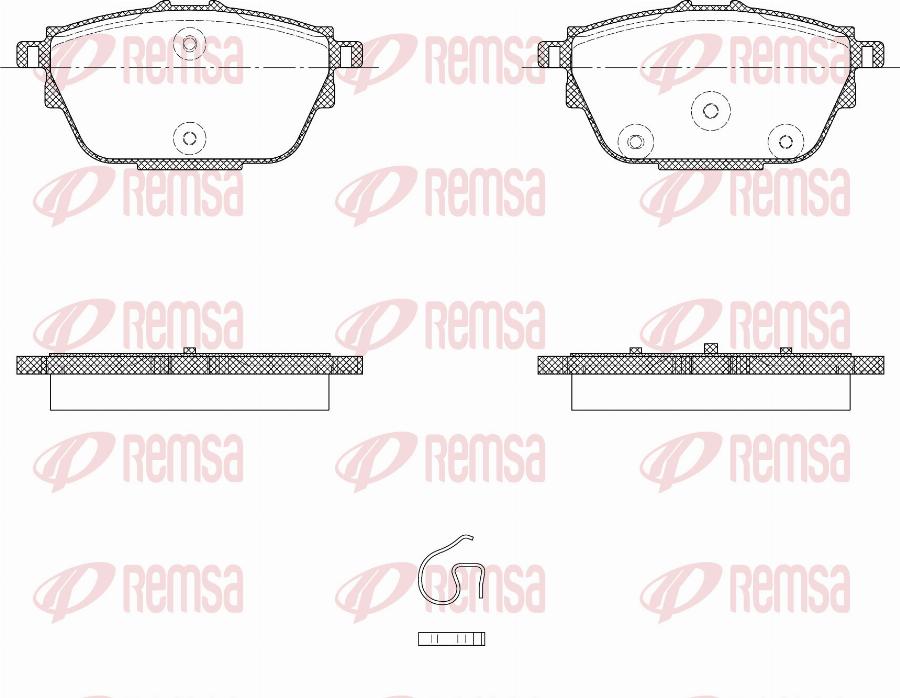 Remsa 1557.12 - Kit de plaquettes de frein, frein à disque cwaw.fr