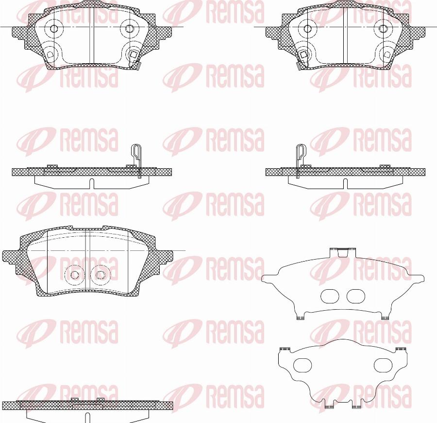 Remsa 1859.02 - Kit de plaquettes de frein, frein à disque cwaw.fr