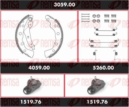 Remsa 3059.00 - Jeu de mâchoires de frein cwaw.fr