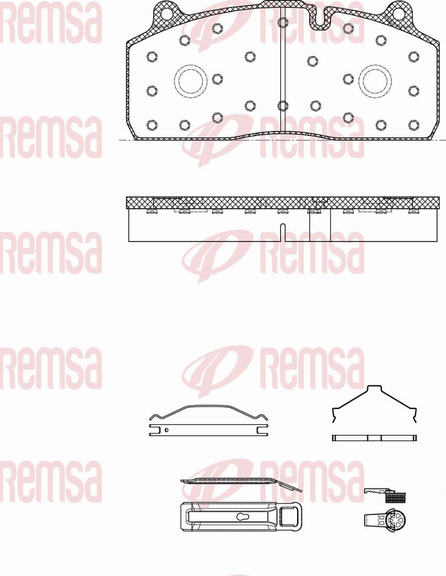 Remsa JCA 1316.86 - Kit de plaquettes de frein, frein à disque cwaw.fr