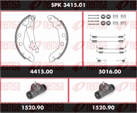 Remsa SPK 3415.01 - Jeu de mâchoires de frein cwaw.fr