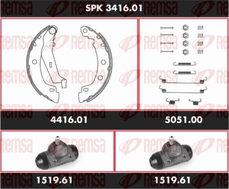 Remsa SPK 3416.01 - Jeu de mâchoires de frein cwaw.fr