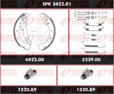 Remsa SPK 3422.01 - Jeu de mâchoires de frein cwaw.fr