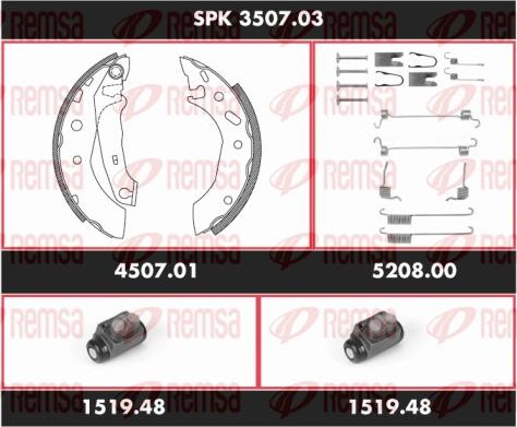 Remsa SPK 3507.03 - Jeu de mâchoires de frein cwaw.fr