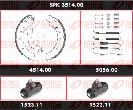 Remsa SPK 3514.00 - Jeu de mâchoires de frein cwaw.fr