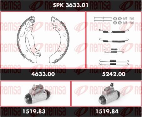 Remsa SPK 3633.01 - Jeu de mâchoires de frein cwaw.fr