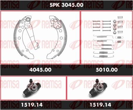 Remsa SPK 3045.00 - Jeu de mâchoires de frein cwaw.fr