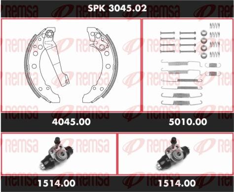 Remsa SPK 3045.02 - Jeu de mâchoires de frein cwaw.fr