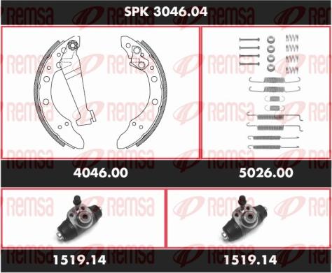 Remsa SPK 3046.04 - Jeu de mâchoires de frein cwaw.fr