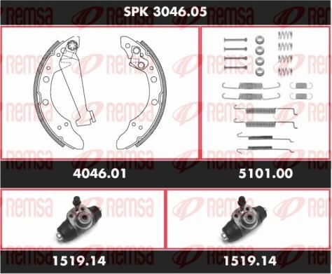 Remsa SPK 3046.05 - Jeu de mâchoires de frein cwaw.fr