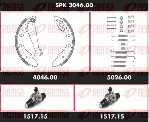 Remsa SPK 3046.00 - Jeu de mâchoires de frein cwaw.fr