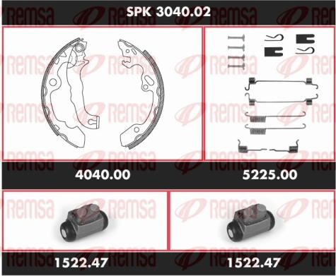 Remsa SPK 3040.02 - Jeu de mâchoires de frein cwaw.fr