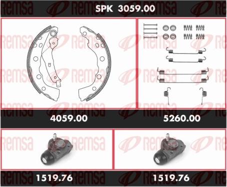 Remsa SPK 3059.00 - Jeu de mâchoires de frein cwaw.fr