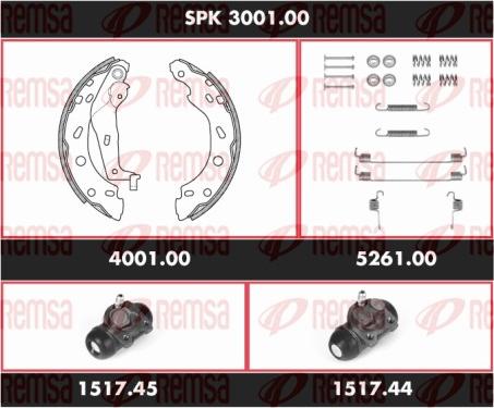 Remsa SPK 3001.00 - Jeu de mâchoires de frein cwaw.fr