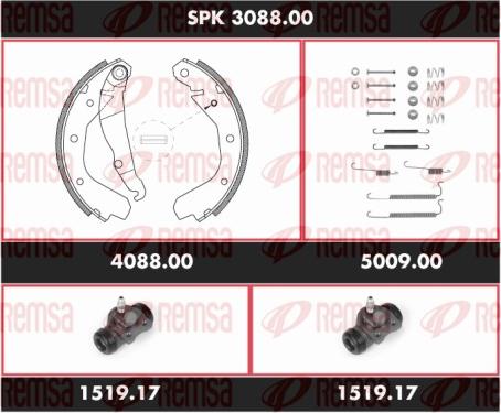 Remsa SPK 3088.00 - Jeu de mâchoires de frein cwaw.fr