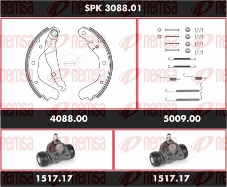 Remsa SPK 3088.01 - Jeu de mâchoires de frein cwaw.fr