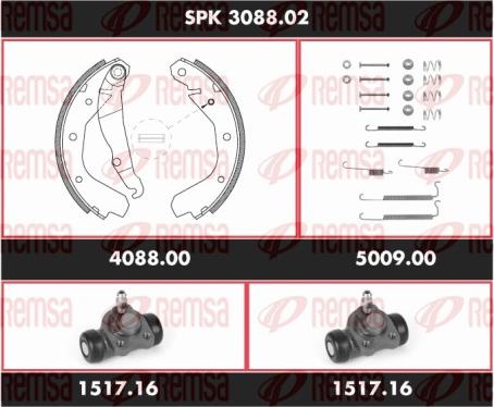 Remsa SPK 3088.02 - Jeu de mâchoires de frein cwaw.fr