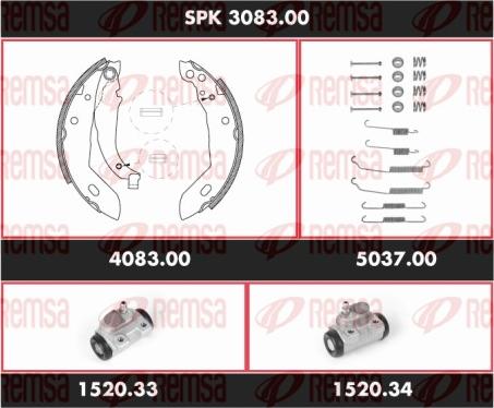 Remsa SPK 3083.00 - Jeu de mâchoires de frein cwaw.fr