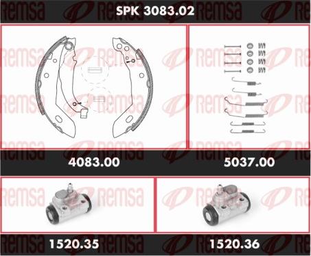 Remsa SPK 3083.02 - Jeu de mâchoires de frein cwaw.fr