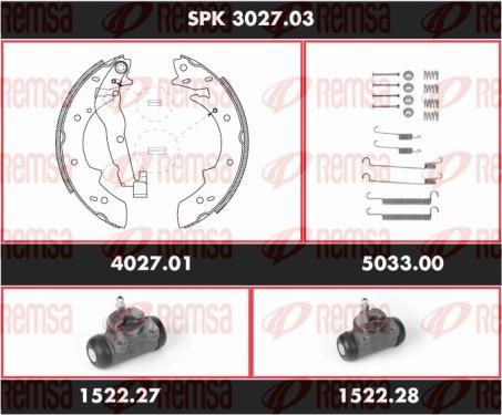 Remsa SPK 3027.03 - Jeu de mâchoires de frein cwaw.fr