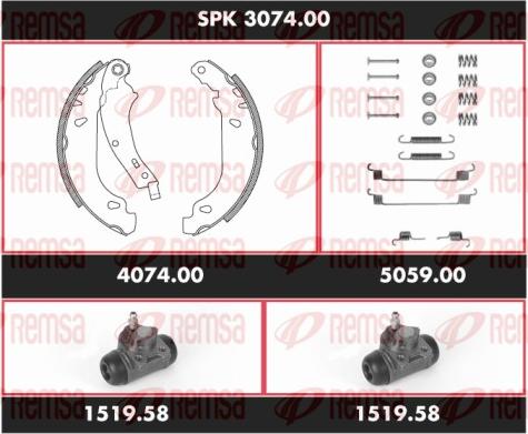 Remsa SPK 3074.00 - Jeu de mâchoires de frein cwaw.fr